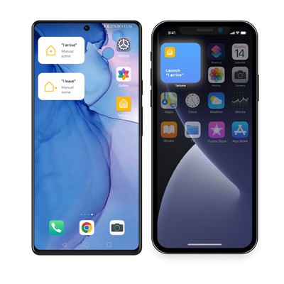 Smartphone pour afficher les widgets de la scène Tahoma